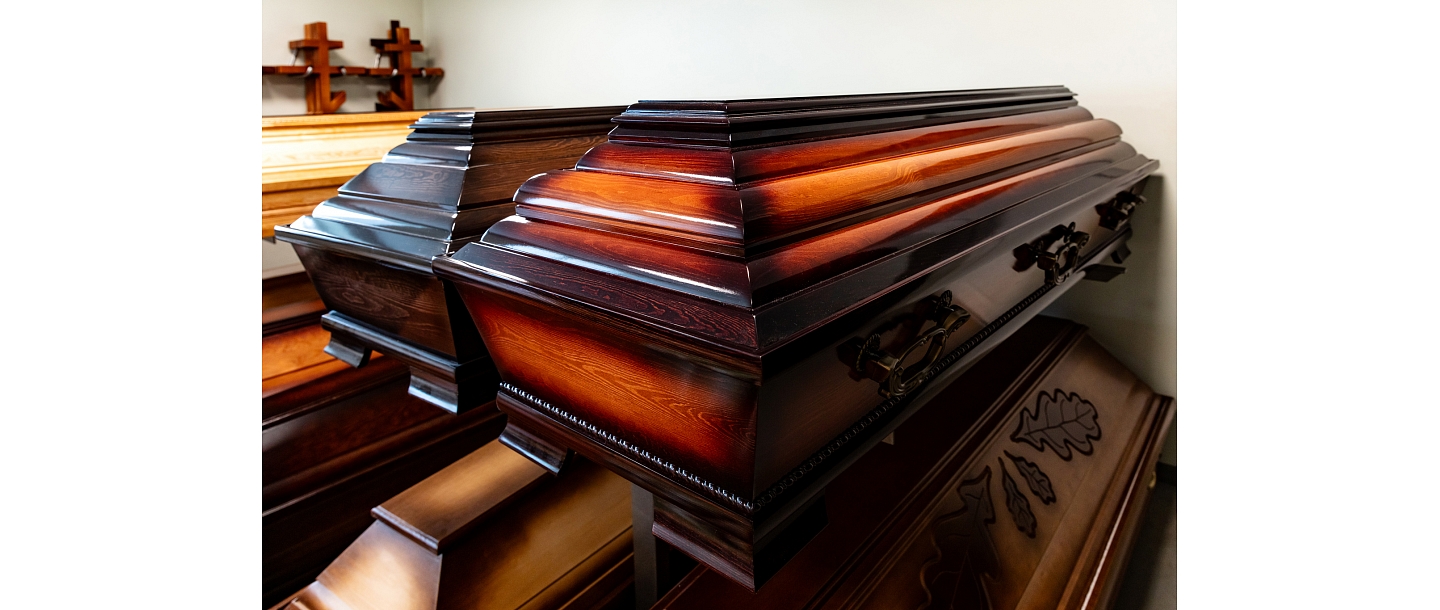 Funeral accessories, coffin